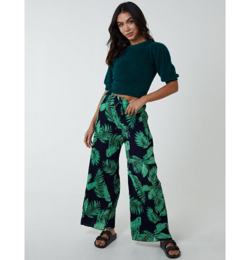 Tropical Print Elasticated Waist Culotte