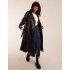 Faux Leather Belted Trench Coat