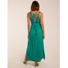 Rope Detail Plunge V-Neck Split Hem Maxi Dress