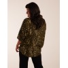 Leopard Zip Front Diamante Tunic Top