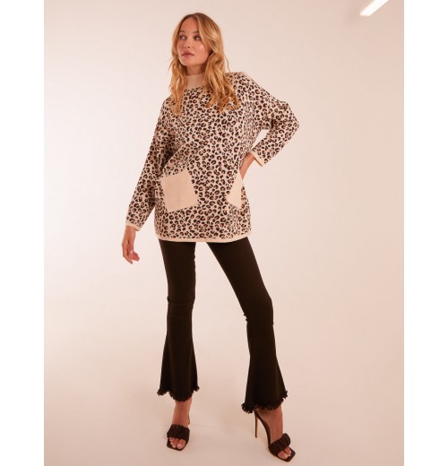 Animal Print Pocket Jumper