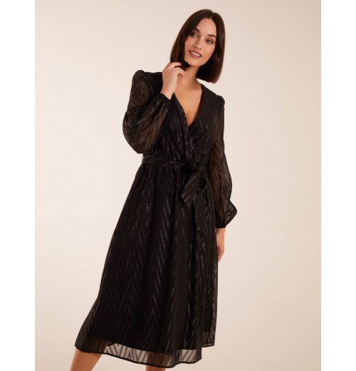 Lurex Wrap Midi Dress