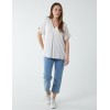 Satin Trim  V Neck Top