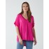 Satin Trim  V Neck Top