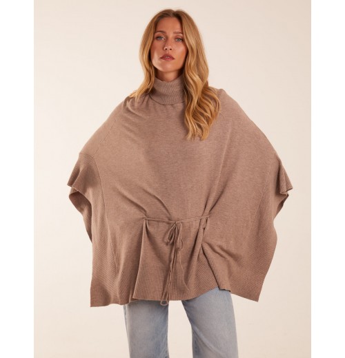 Roll Neck Drawstring Poncho