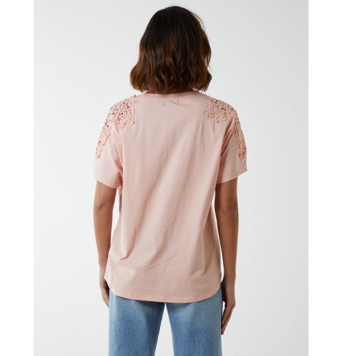 Embellished Shoulder Basic Top