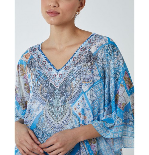 Patchwork Detail Kaftan Top