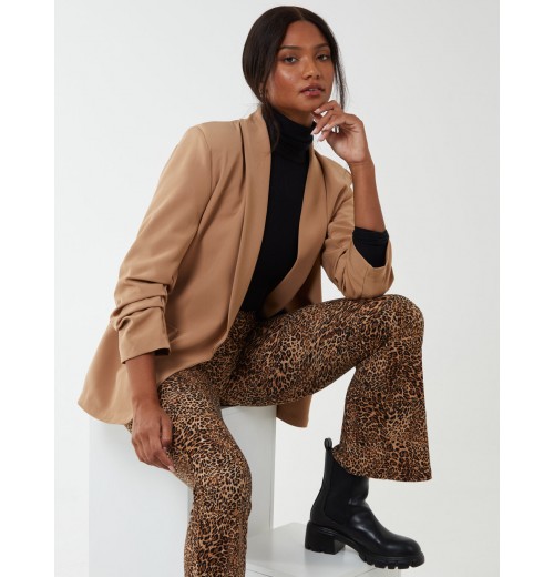 Leopard Print Flared Pants