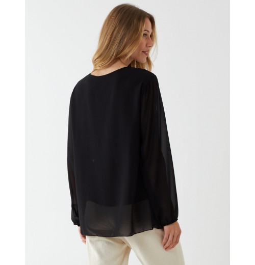 Long Sleeve Pleated Top