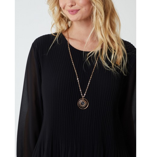 Necklace Pleated Chiffon Top