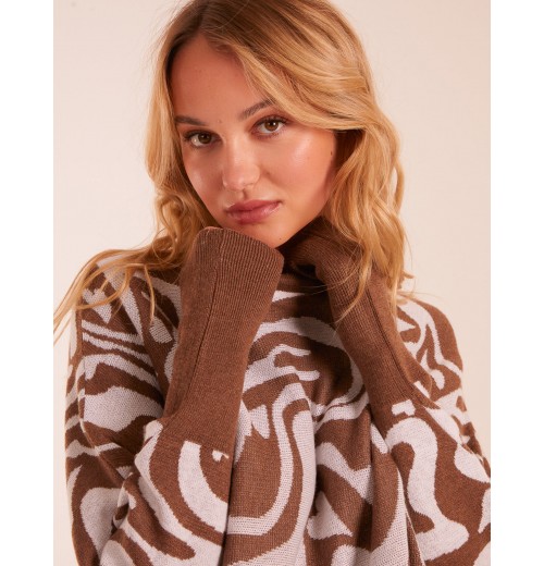 Geometric Swirl Batwing Jumper