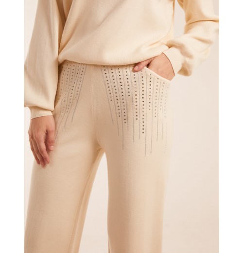 Diamante Knitted Flared Trousers