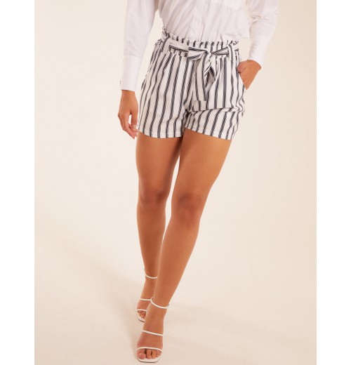 Stripe Belted Shorts