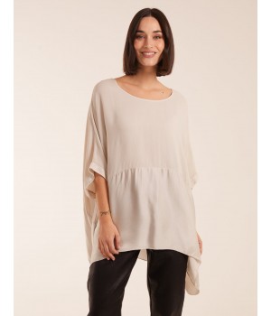 Oversized Satin Hem Top